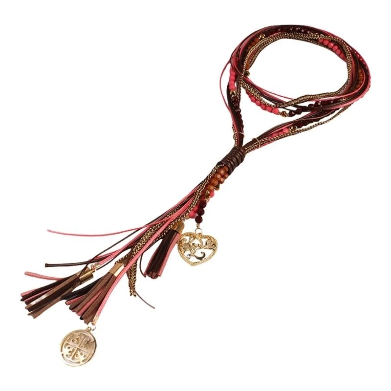 

R1WE Artistic Handmade Necklace Light weight Layered Necklace Colourful Pendant