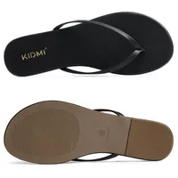 Evshine Women's Summer Flip Flops Comfort Memory Foam Thong Flip Flops Vegan Leather Flat Sandals Outdoor Unisex Beach Slippers - Image 5