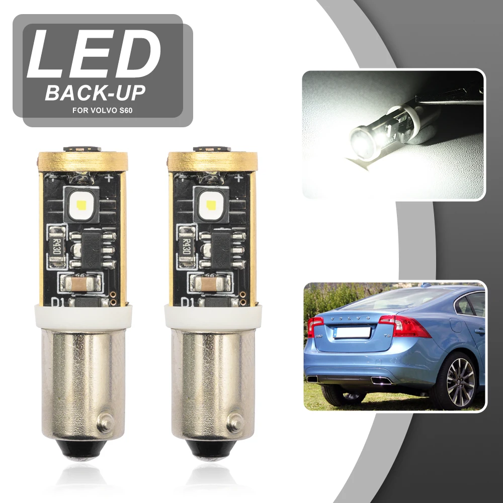 2x Fits For Volvo S60 MK2 2010-2018 BAY9S H21W LED Reverse Light Bulbs Car Backup Lamp Canbus No Flicking Auto Lighting