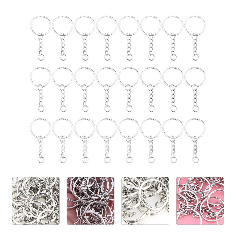 

100 Pcs Key Ring Home Keychains Accessories Pendants DIY Split Holder Loop Making