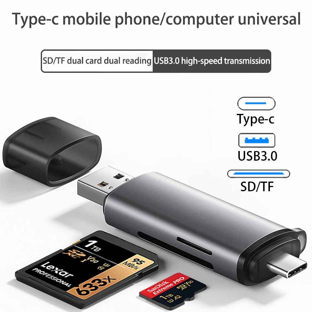 Card Reader USB3.0&USB C to SD MicroSD TF Thunderbolt 3 For Phone PC Laptop Accessories Smart Memory Cardreader SD Card Adapter