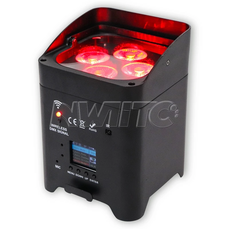 

Wireless dj disco battery 4x18w rgbwa uv 6in1 uplight led par can light