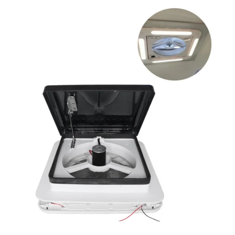 

RV Ventilation Fan 12 V Exhaust Fan Caravan Replacement Parts Roof Mounted For RV Motorhome Trailer 360Mm Black