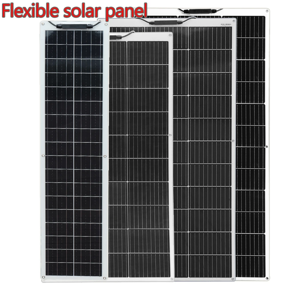 

Flexible solar panel Battery Charger Energy Camping Boat Motorhome balcony photovoltaic 12V 50w 100w 120w 150W 240W 300W 24V