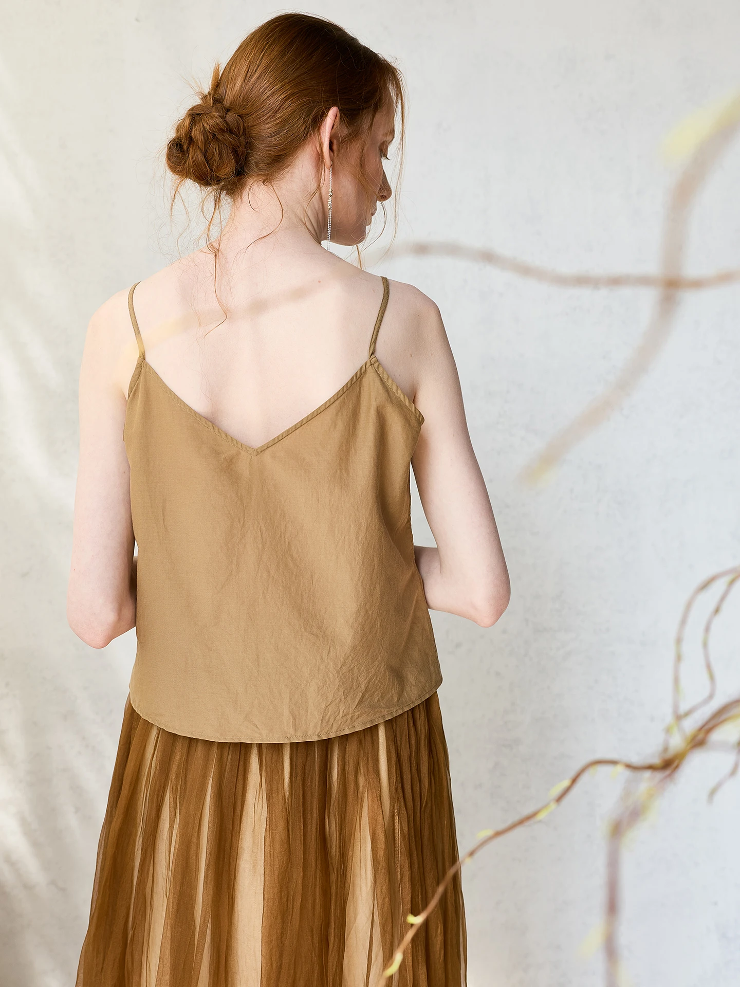 

Original Women's Silk Cotton Blend Tank Top Strapless Vest Front Back Design No Sleeve Base Layer Clothing Straight Cut H-Shape