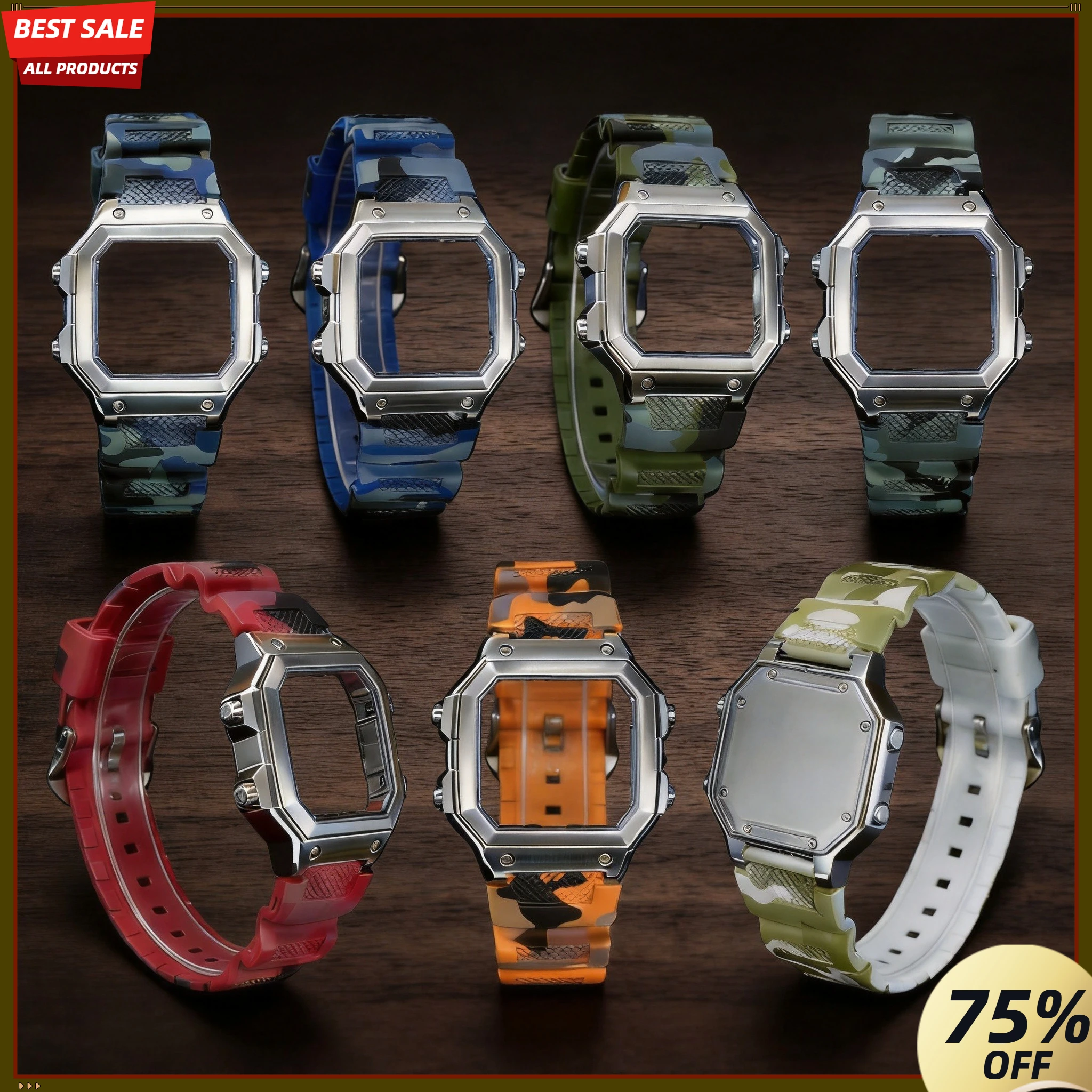 Uhrenarmband aus Silikonkautschuk, 18 mm, kompatibel mit Casio Watch AE1200 AE1300 316LSS Uhrengehäuse Combo Sport, wasserdichtes Uhrenarmband