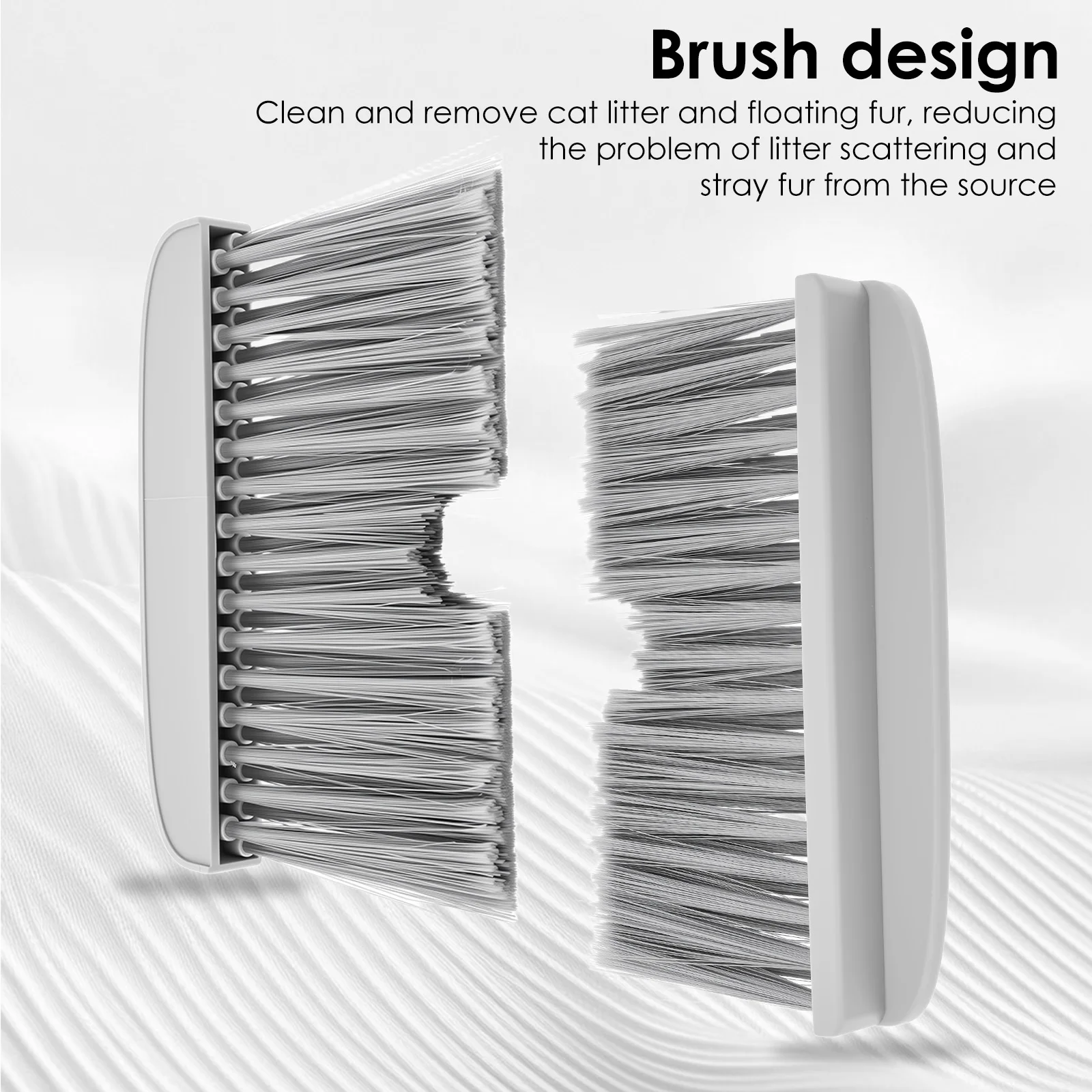 2Pcs Cat Litter Box Door Brush Universal Floating Hair Grooming Door Brush Self-Adhesive Cat Loose Fur Door Brush Pet Supplies