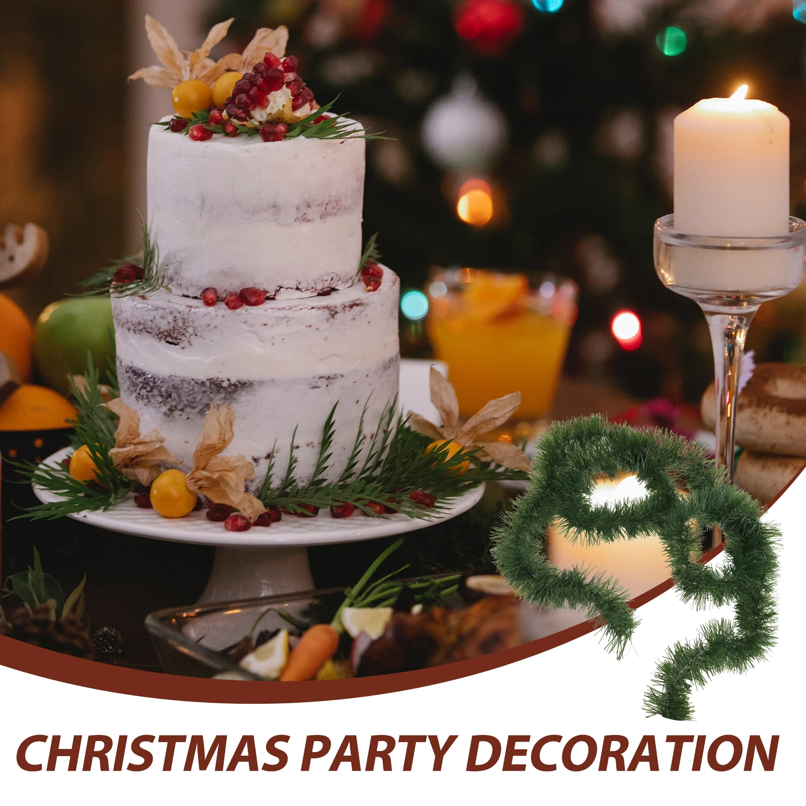 

1Pc Christmas Garland 50ft Green Artificial Rattan Vine Flexible Xmas Party Decoration Wreath Making Supplies