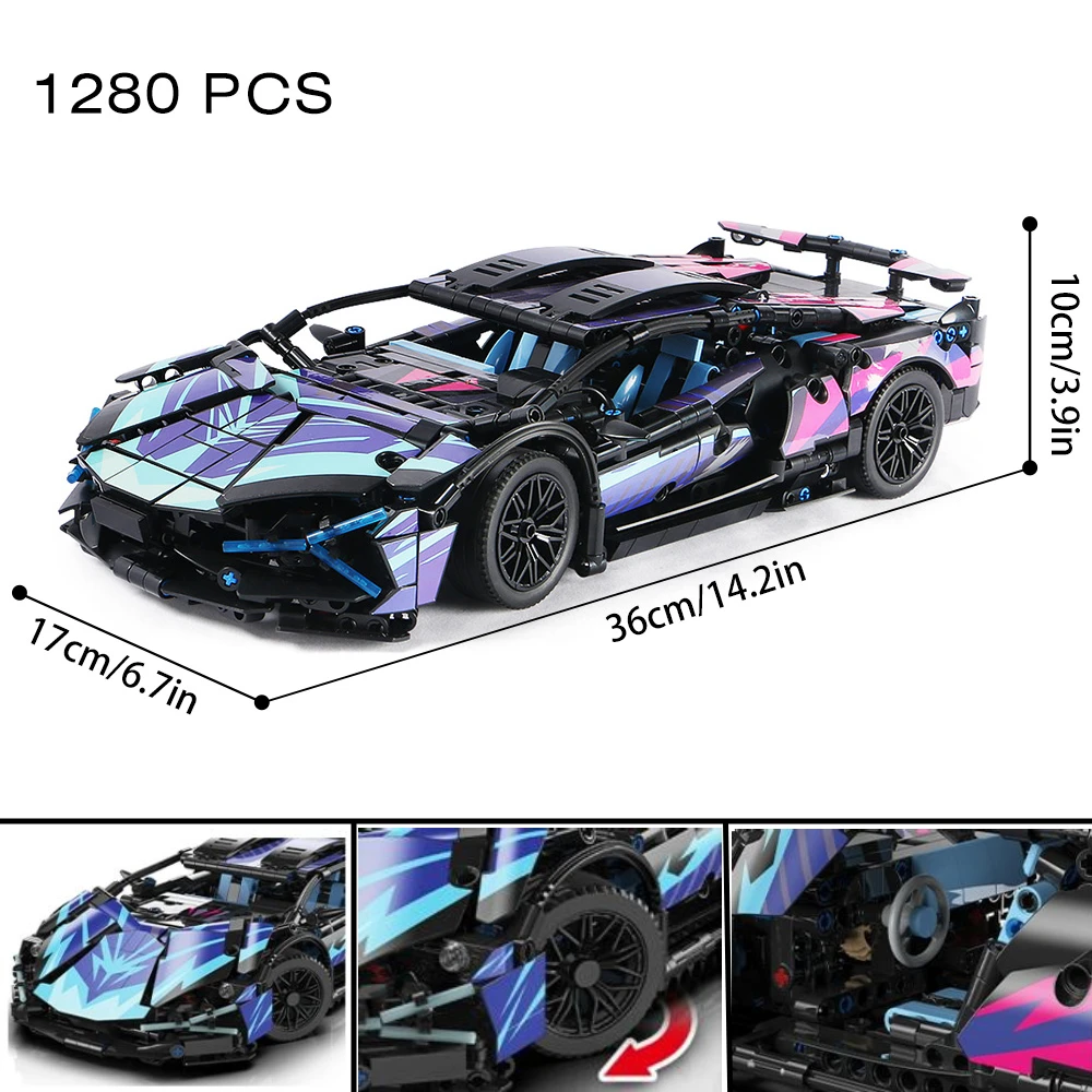 Technical 1:14 Racing Sport Car Model Building Blocks Bricks Moc city veniae Supercar Adult Toy For Boy Children Christmas Gift