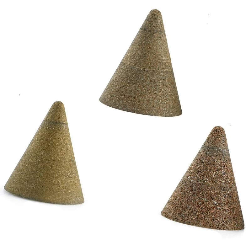 3 pièces cône diamant meule fil tête polissage roue ponçage 50 100 200 grain meuleuse d outils abrasifs