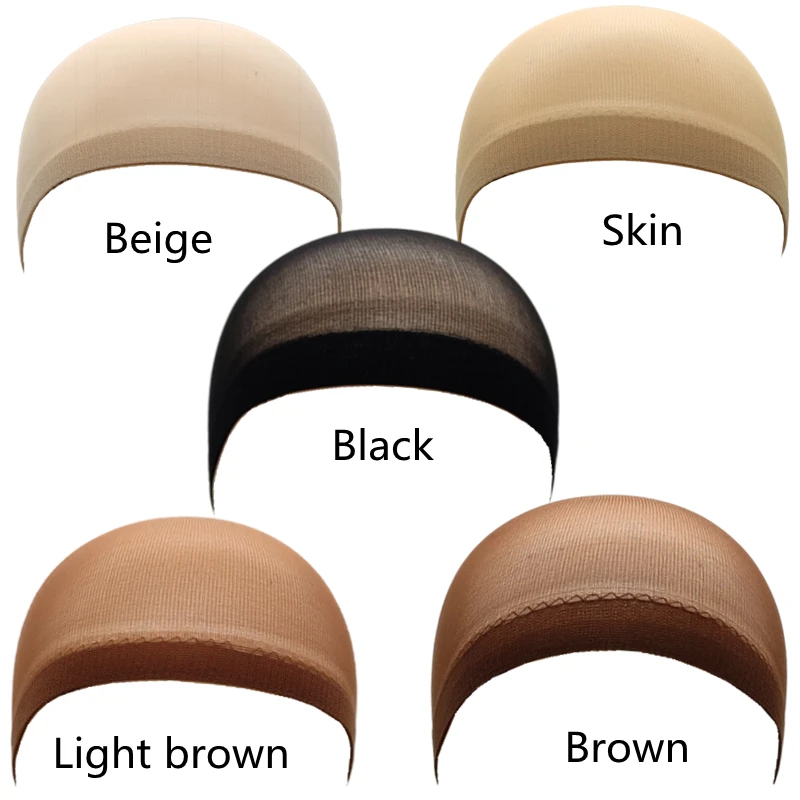 

2pcs/Bag Top Stocking Wig Cap Hair Net For Weave Hair Wig Nets Black Brown Stretch Mesh Wig Cap For Making Wigs