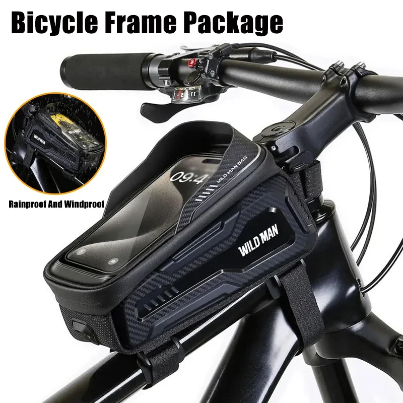 

Hard Shell Bicycle Frame Bag Rainproof and Windproof Bike Upper Tube Bag Touch Screen Cycing Bag