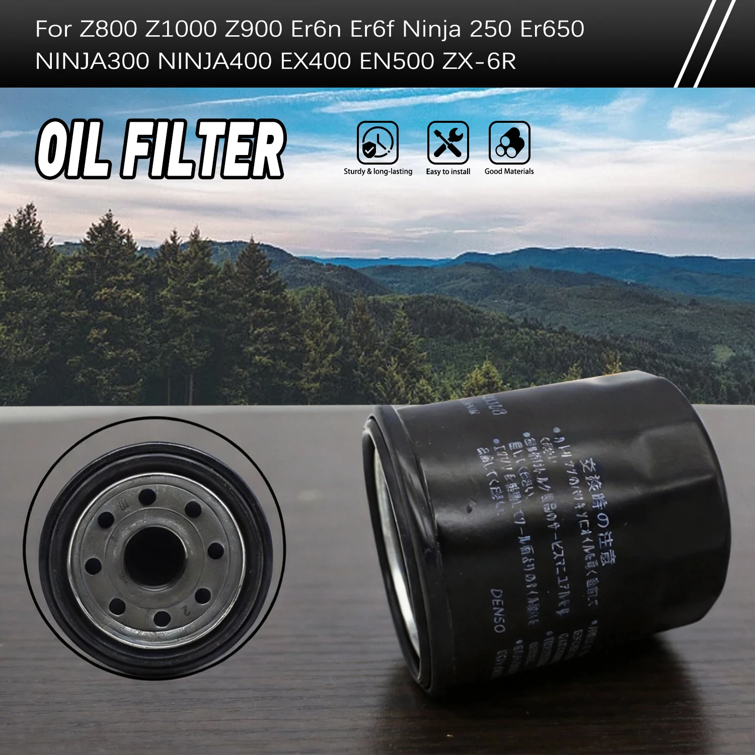 Filtro de Aceite para Kawasaki Ninja 1000 650 ZX-6 ZX-6R ZX750 ZX-9R KLE650 Versys 650 1000 EN500 KLF400 16097-0002-0008 1061-1072