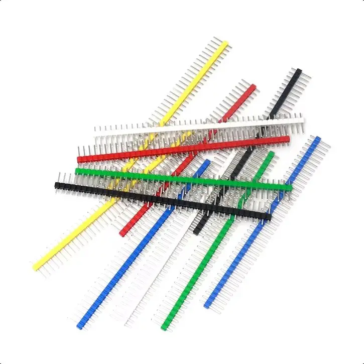 【20-5PCS】40Pin Single Row Male 2.54 Breakable Pin Header Connector Strip White Black Red Blue Green Yellow 1x40