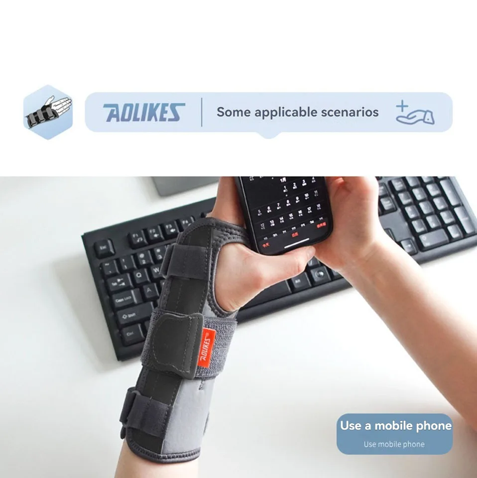 AOLIKES 1PCS Wrist Brace for Carpal Tunnel,Adjustable Night Wrist Support Brace with Splints,Hand Support for Wrist Pain