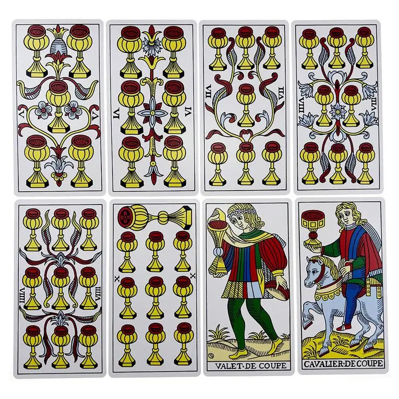 Mini Tarot of Marseille Tarot Deck Full English Version Magic Tarot Board Game Universal Tarot Mini Rider Tarot with Guidebook