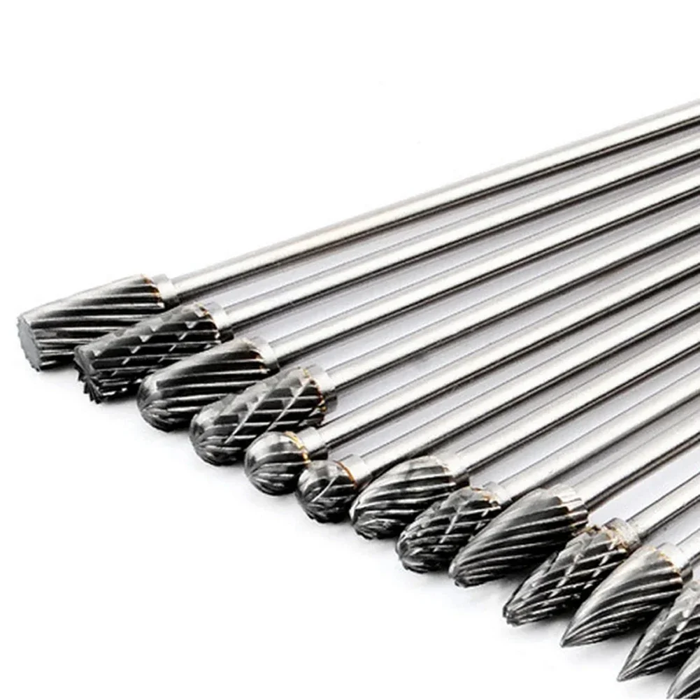 Rotary File Suitable for Steel Grinding Tasks Hard Alloy Construction Double Cut Design 100mm Extended Handle for Stability