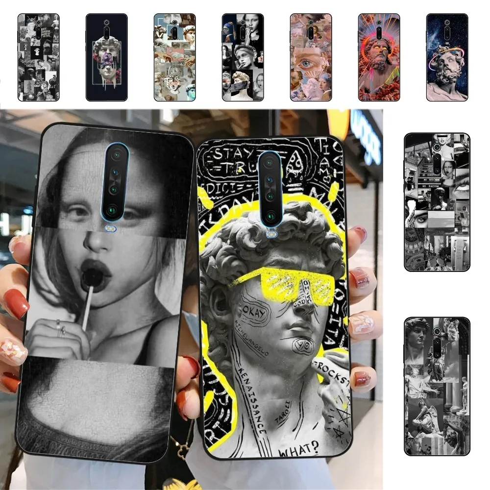 Art Aesthetic Statue Phone Case For Redmi 5 6 7 8 9 10 plus pro 6 7 8 9 A GO K20 K30 K40 pro plus F3 Fundas