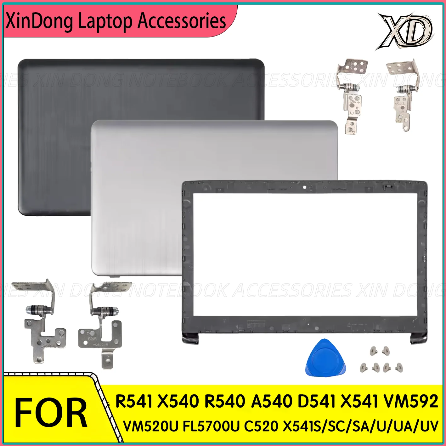 

LCD Back Cover Bezel Hinges Top Case Replacement For X541 X541S X541SA X541UA R541 D541S P541S SC / X540 R540 A540 K541 Series
