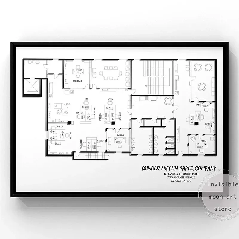 خطة أرضية شقة برنامج تلفزيوني صديق، كيف قابلت أمك برنامج تلفزيوني لوحة قماشية جمالية ملصقات ومطبوعات صورة فنية جدارية