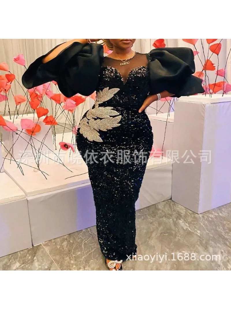 black elegant lace dress Elegant Black Two Piece Prom Dress Lace Ball Gown – alinanova