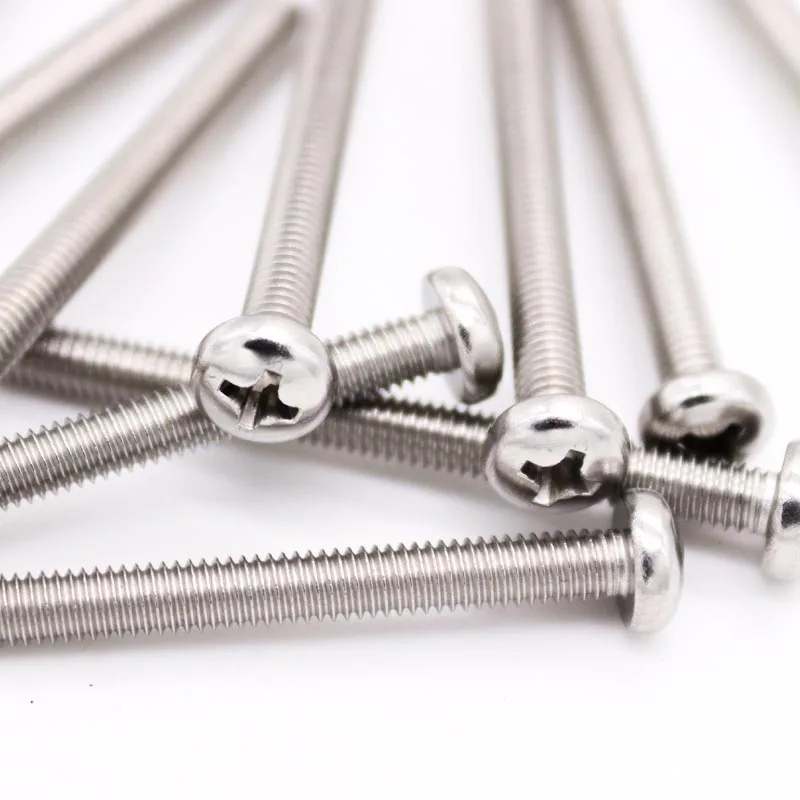 Leijiu M1.6 M2 M2.5 M3 M3.5 M4 M5 M6 M8 GB818-85 A2-70 SUS304 Stainless Steel Phillips Round Pan Screw Bolt
