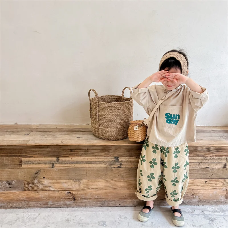 Girl Leggings Kids Baby Long Jean Pants Trousers 2024 Flowers Spring Summer Cotton Christmas Outfit Teenagers Children Clothing