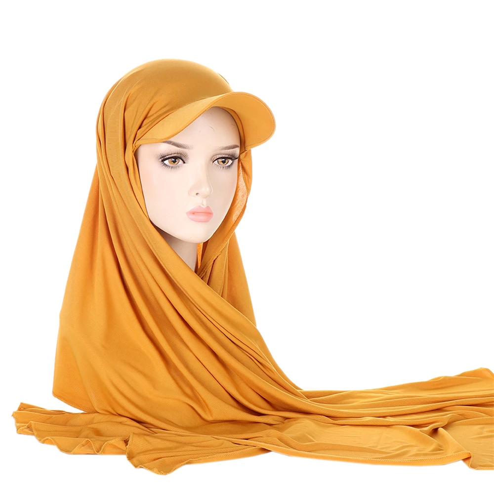 Hijab instantâneo com base bola boné hijab xales bandanas turbante para mulheres cabeça envoltórios chapéu esportivo foulard femme xales muçulmanos bonnet