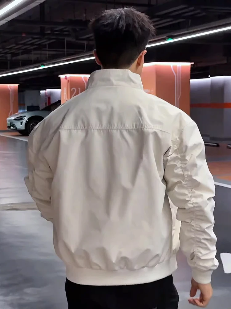 

American Sle Wide oulder Jaet Men's ort Autumn Baseball orm Cleanfit Tee-Proof Stand Collar Windbreaker