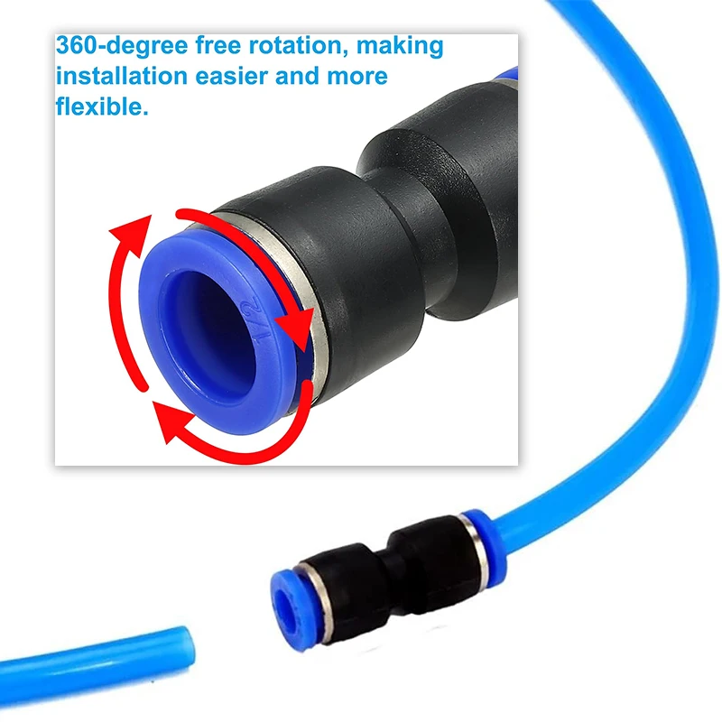 10Pcs Push to Connect Fittings,Air Line Hose Fitting Quick Release Pneumatic Connectors Straight Union Two Way Coupler for Tube