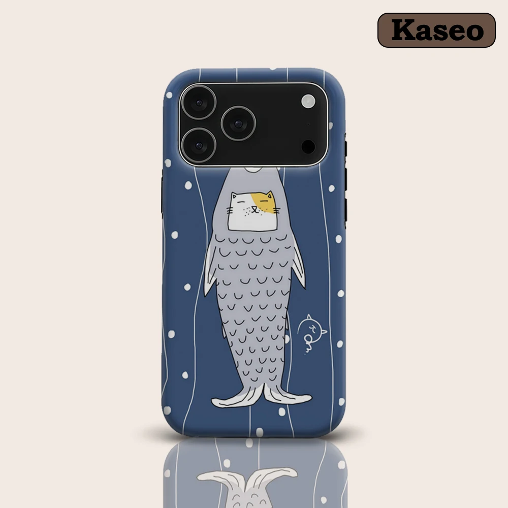 

Cartoon Catfish Whimsy Art for Magnetic Phone Case for IPhone 17 16 15 14 13 Pro Max Plus Single Double-layer Tough Case