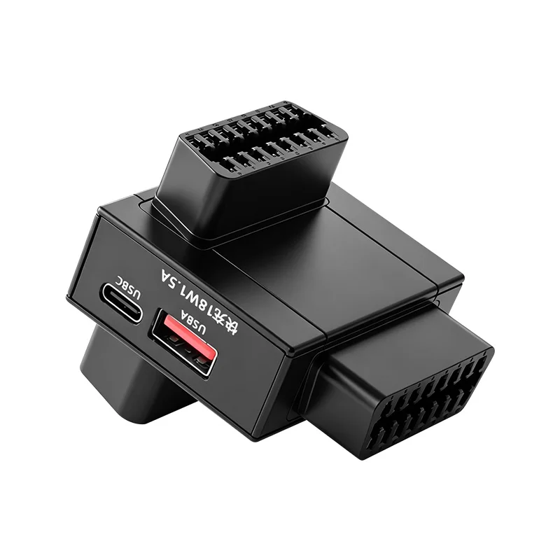 OBD2 Splitter Adapter 1 To 2 with 18W Fast Charging USB C  USB A Port, Dual OBD II Extension Cable for Car Diagnostic Tool view 6