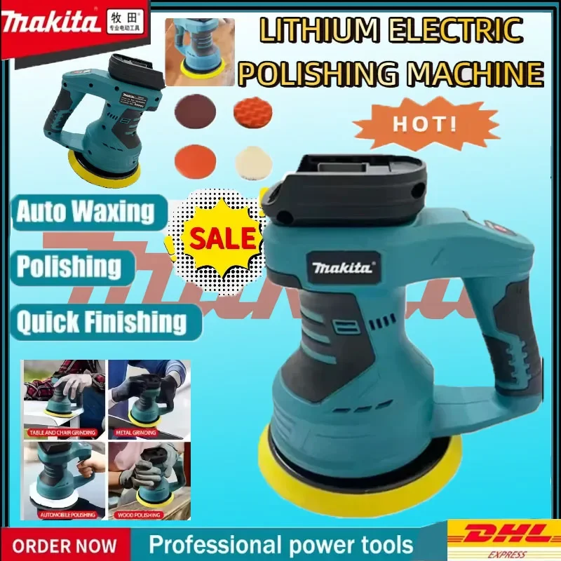 

Makita 8-Speed Cordless Polisher Rechargeable Car Buffer Electric Rotary Tool for 18V Battery - Adjustable Speed Buffer Machine