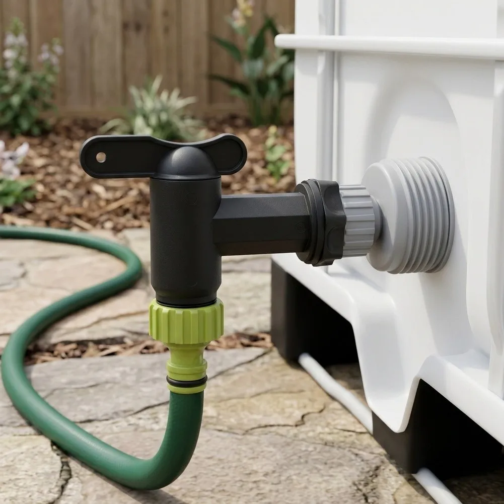 3/4 Inch Straight Threaded Quick Connect Valve For Water Tank And Tower, Drain Switch Faucet Fitting For 16mm Garden Hose