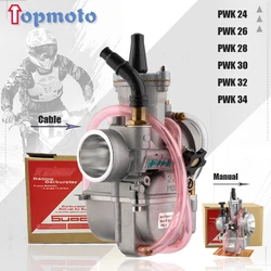 NEW Universal Motocross PWK 24 26 28 30 32 34mm For Keihin Carburetor With Power Jet For 2T 4T ATV Quad Go Kart Buggy 75-250cc