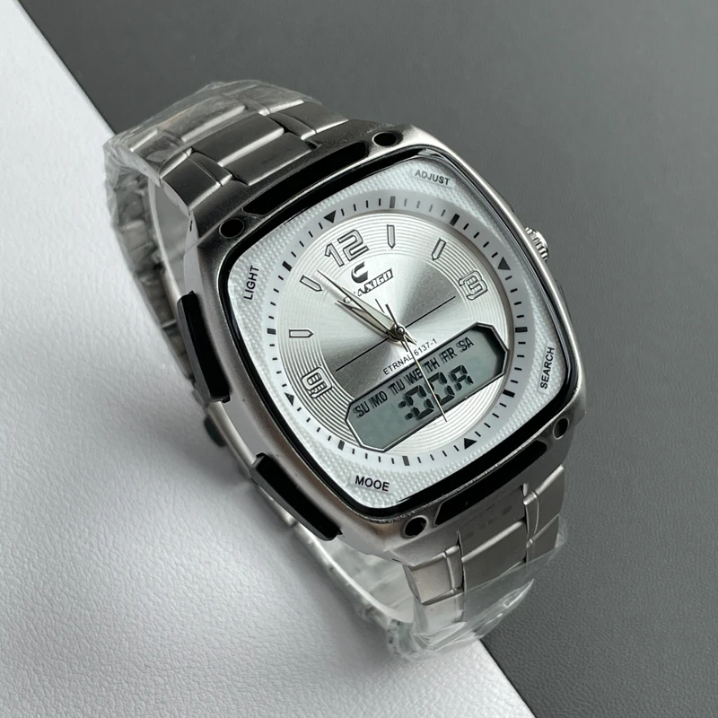 

Luxury Classic Man Watches Luminous Date Stainless Steel Square Quartz Male Clock Waterproof Watch for Men