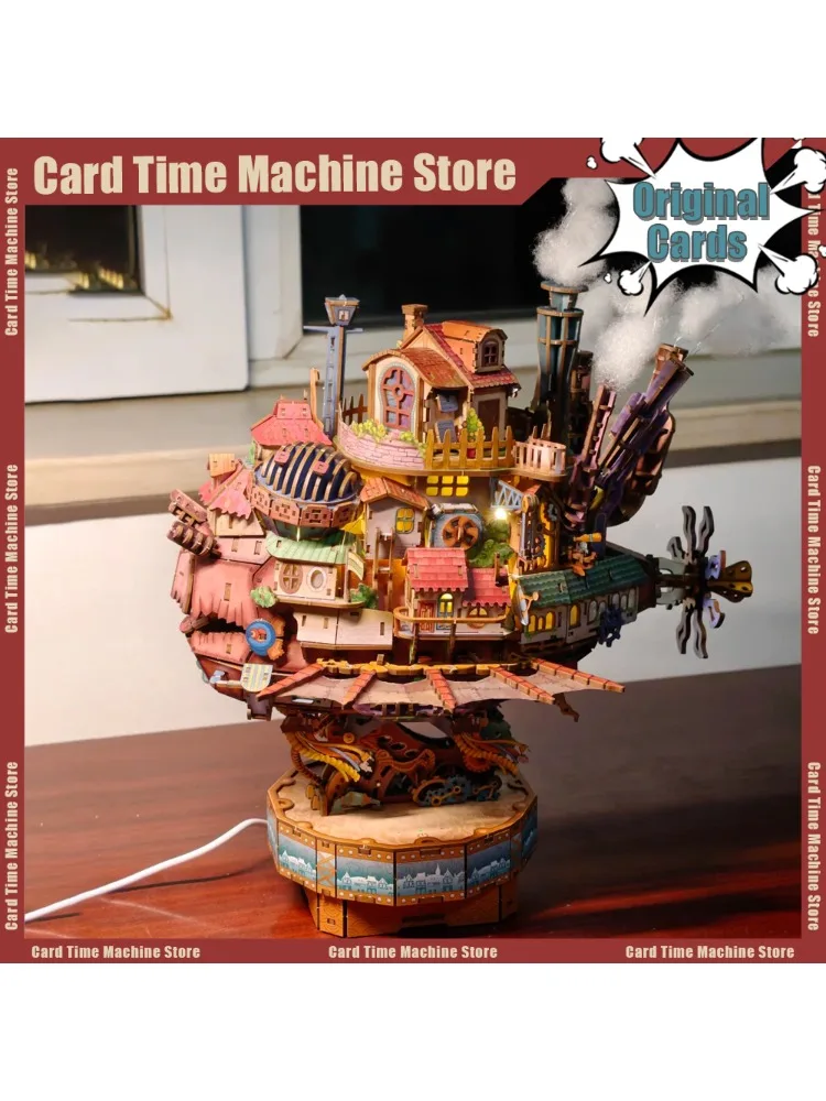 Neues Tonecheer Reisegemälde Howl's Moving Castle Holzpuzzle Bauklötze Diorama-Modellbausatz Puppenhaus Holz Geburtstagsgeschenk