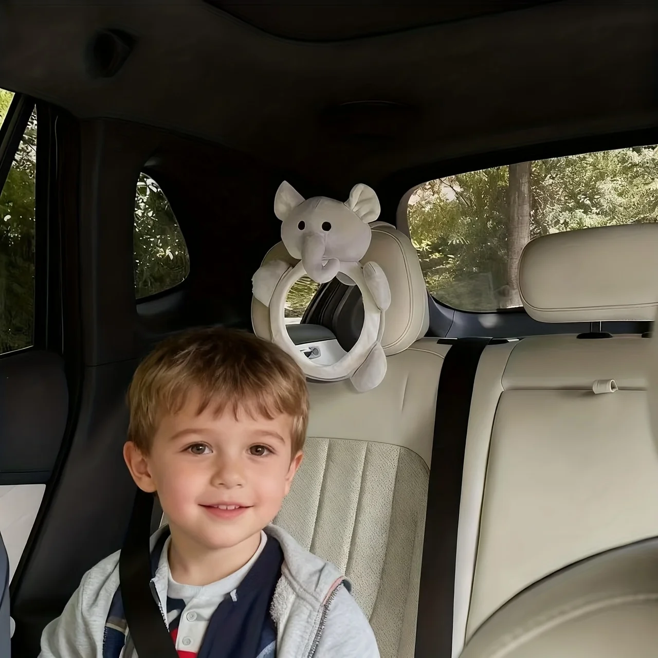 赤ちゃん象の形をした視覚トレーニングおもちゃ、ミラー付き、自己発見、運動能力の発達、柔らかい吊り下げ感覚遊び、車用