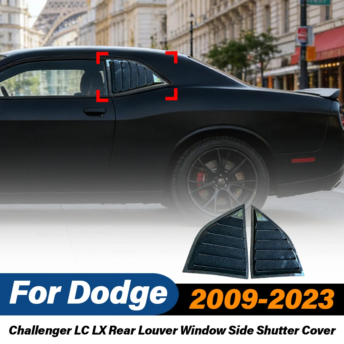 

For Dodge Challenger LC LX 2009-2023 Rear Louver Window Side Shutter Cover Side Mirror Shell Exterior Trim Styling Accessories