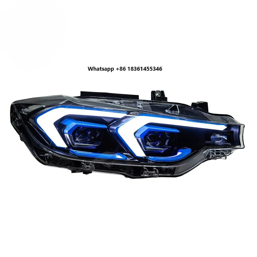 

For 2012-2019 Accessories Car Model LED Headlight F31 Head Lamp Blue Light Color 12V Double-hook headlight turn signal light