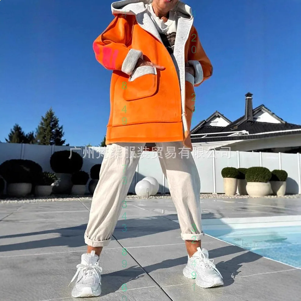 

Hooded Letter Print Casual Jacket Hoodies, Irregular Sweatshirt Coat for Spring Summer
