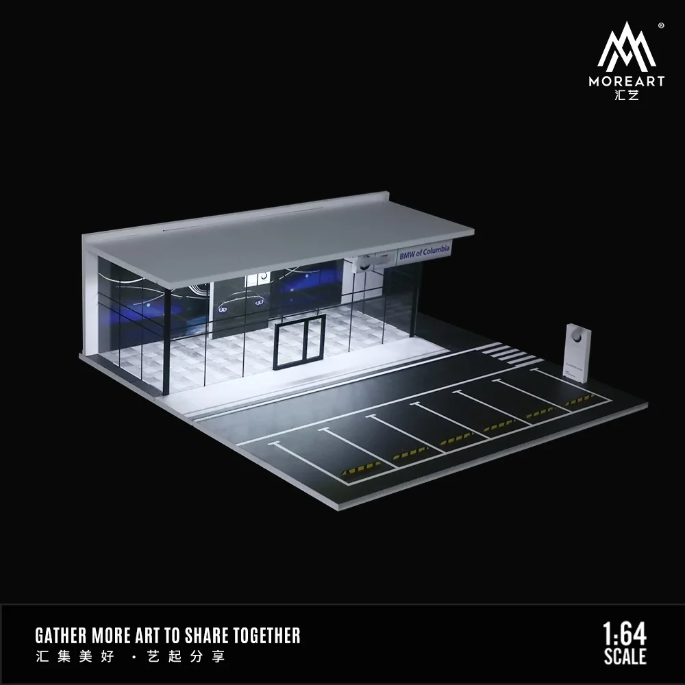 TimeMicro&MoreArt 1:64 M Power theme assembled version of the car showroom lighting scene