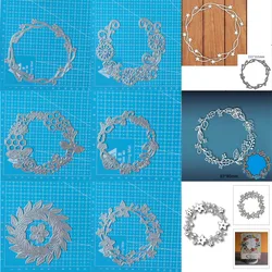 wreath flower Circle Metal stencil mold Cutting Dies decoration scrapbook die cuts Album Paper Craft Embossing DIY Card Crafts