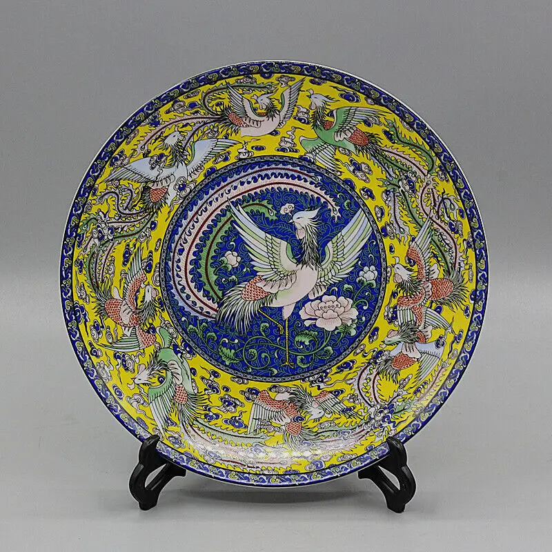 

Nine Phoenix Porcelain Plate Porcelain Decoration Collection Collect modern exquisite handicraft