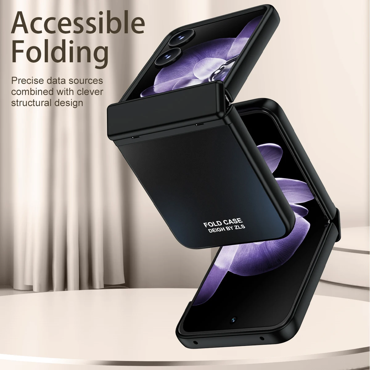 Luksusowe etui z powłoką galwaniczną do Xiaomi MIX Flip 2 Mixflip, ochronne, składane, modne, z motywem gwieździstego nieba, odporne na wstrząsy, plastikowe etui na telefon Mi Flip — zdjęcie produktu 5