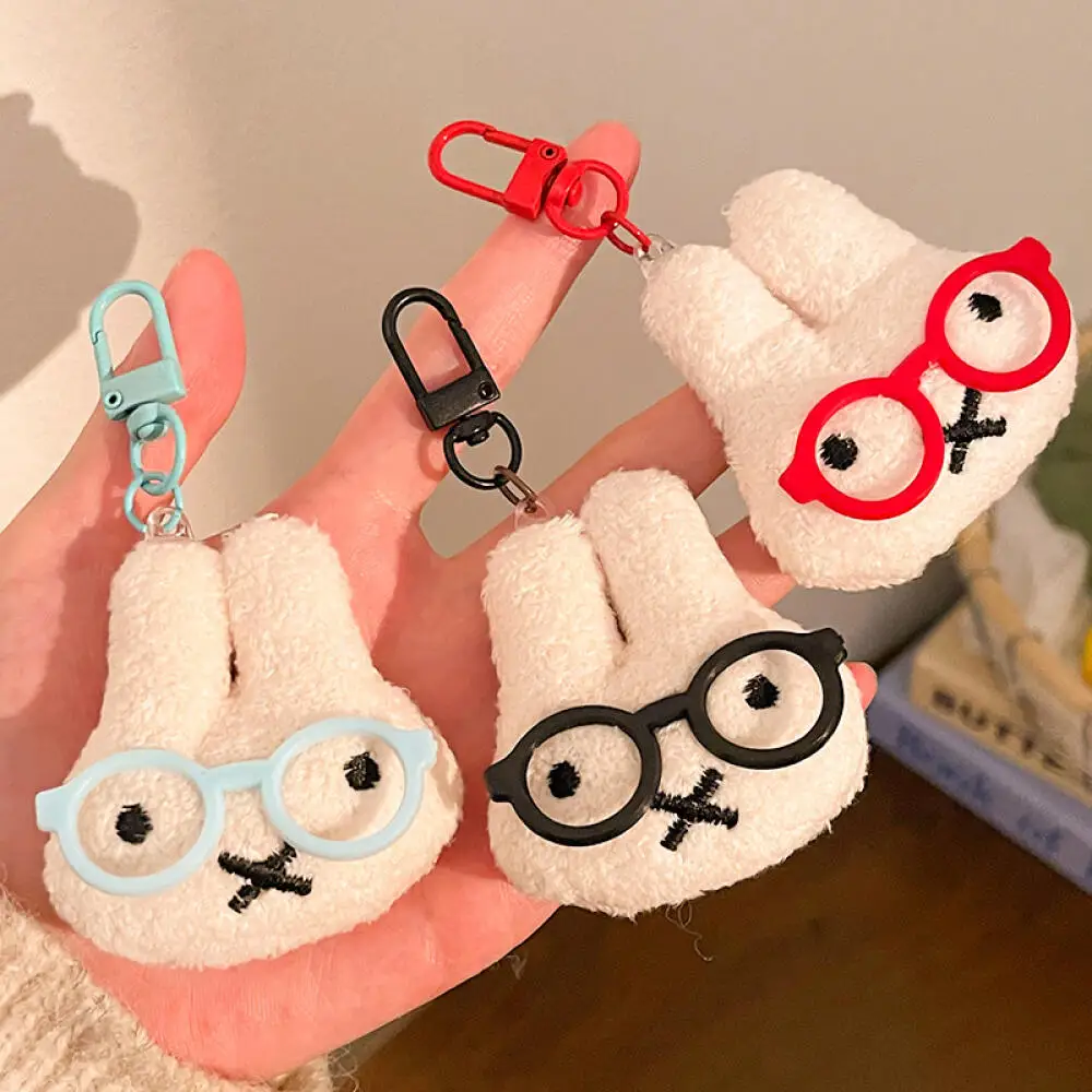 Miffy Rabbit Cartoon Niedlicher Plüsch-Anhänger Brille Miffy Little Rabbit Schlüsselanhänger Rucksack High Appearance Level Anhänger Zubehör