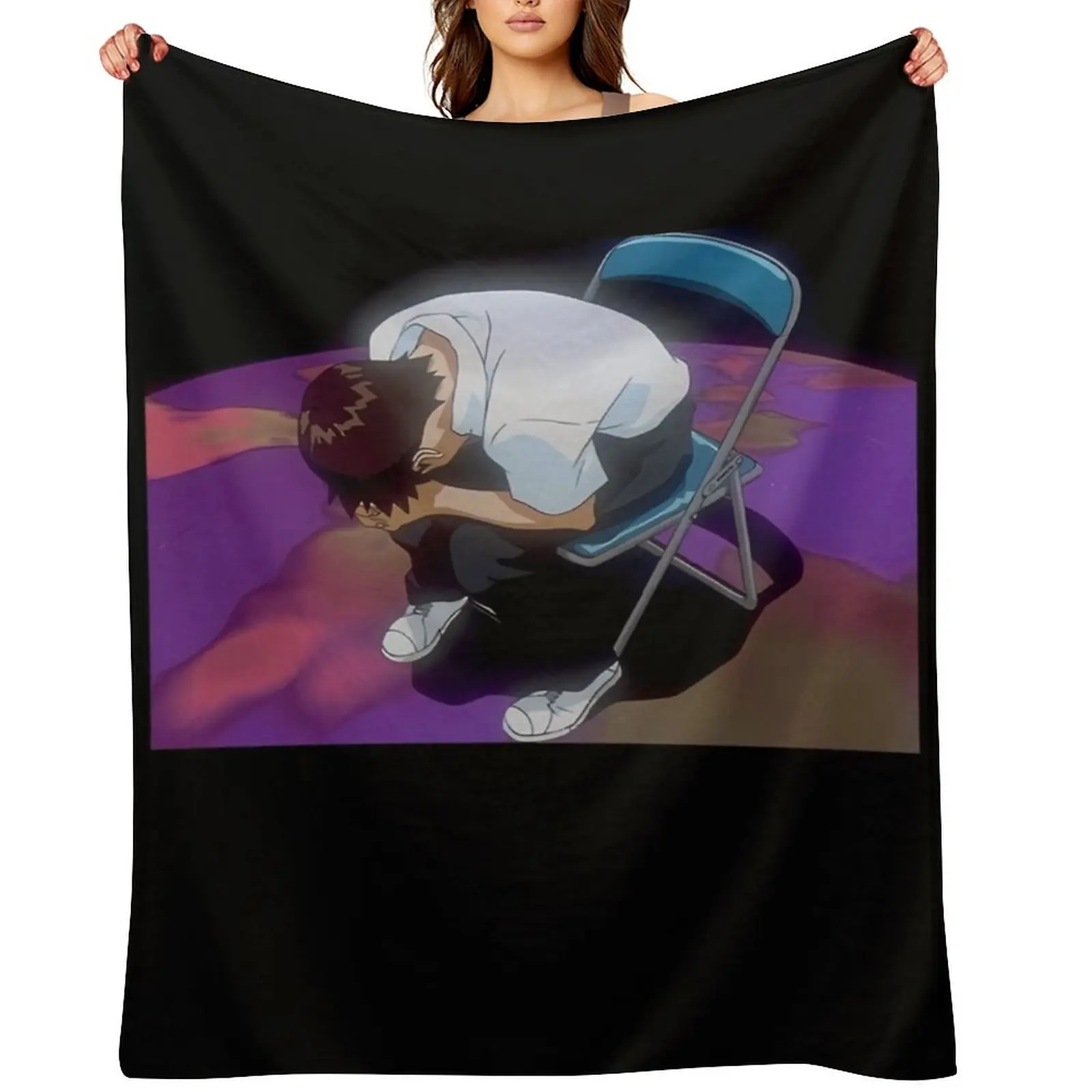 

Shinji Crying Throw Blanket for winter Loose Blankets For Bed Furry Blankets