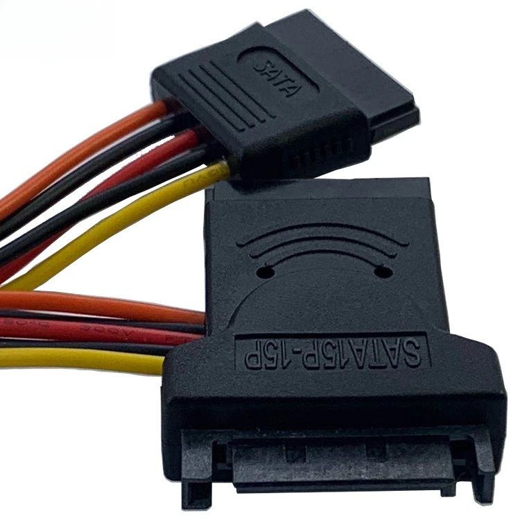SATA 15P Testa femmina X2 a SATA 15P Maschio Plus Femmina Adattatore Cavo di alimentazione disco rigido Lunghezza opzionale 0,15 M 0,3 M
