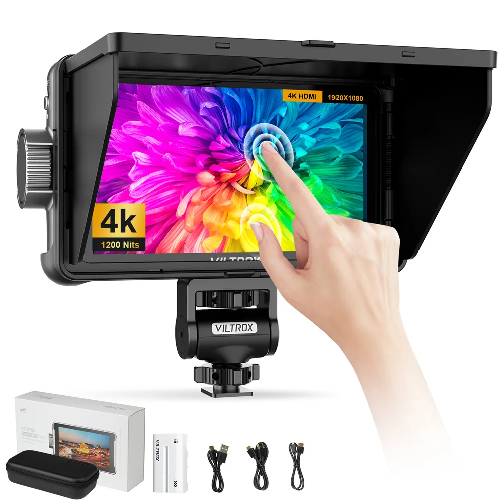 VILTROX DC-550 Pro 5.5 Inch 1200nits 4K 10bit HDMI Field Monitor, Touchscreen 3D LUT Exposure Focus Assis VILTROX camera Monitor