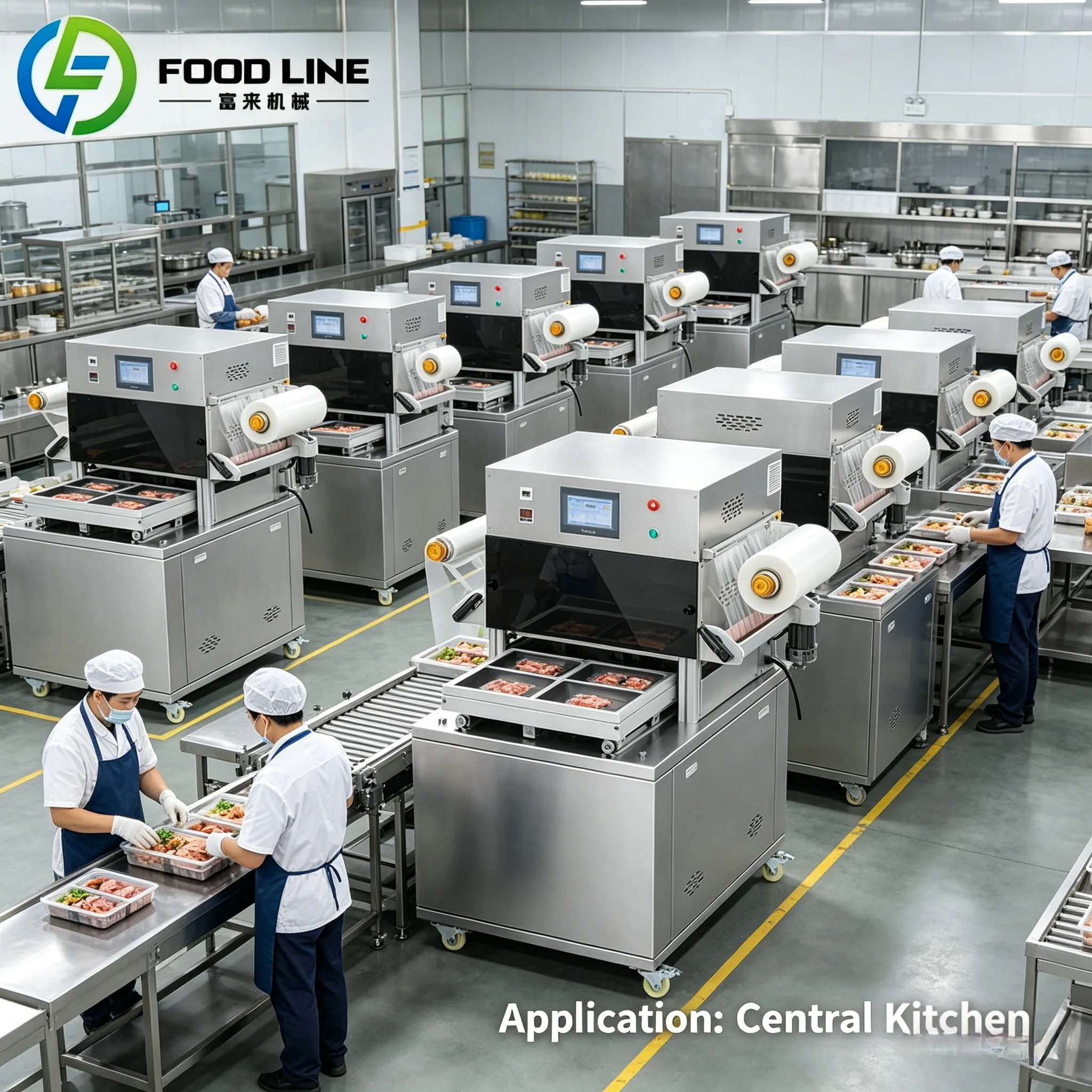 New Design Automatic Thermoforming Modified Atmosphere Packaging Machine Fresh Vegetable Continuous Map Tray Sealing Machine